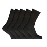 Mens Plain Sports Socks (Pack Of 5) (UK 6-11 EURO 39-46) Black / 280.0G