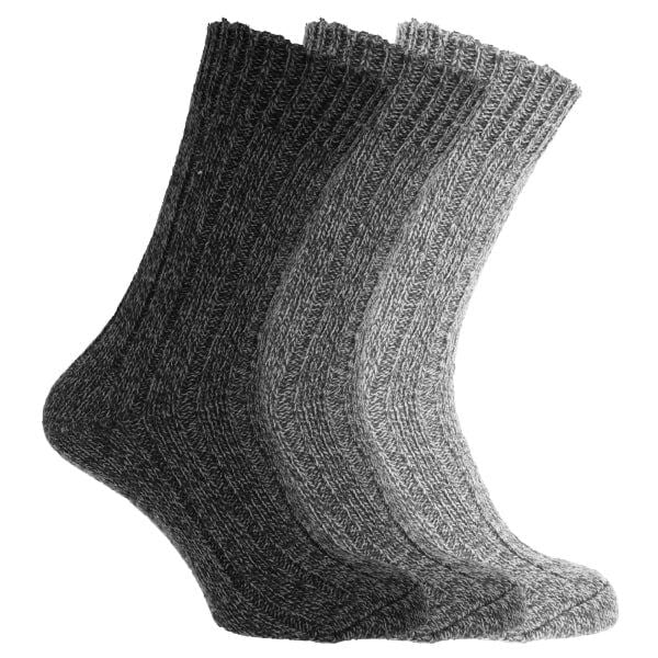 Mens Wool Blend Boot Socks (Pack Of 3) (UK Shoe 6-11) Shades of Grey / 1EA