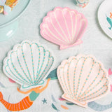 Mermaid Shell Recyclable Paper Plates 12 per pack
