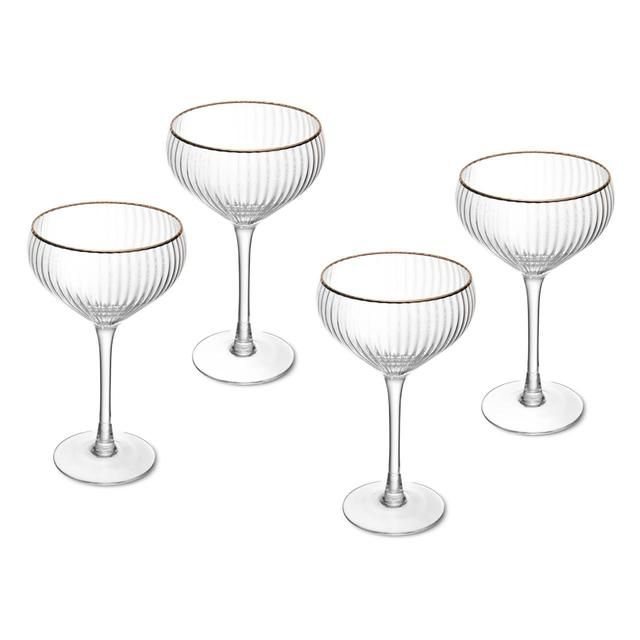 Mikasa Sorrento 4pc Champagne Coupe Glasses 350ml Gift boxed 4 per pack