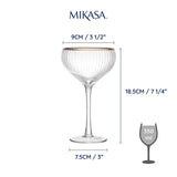 Mikasa Sorrento 4pc Champagne Coupe Glasses 350ml Gift boxed 4 per pack
