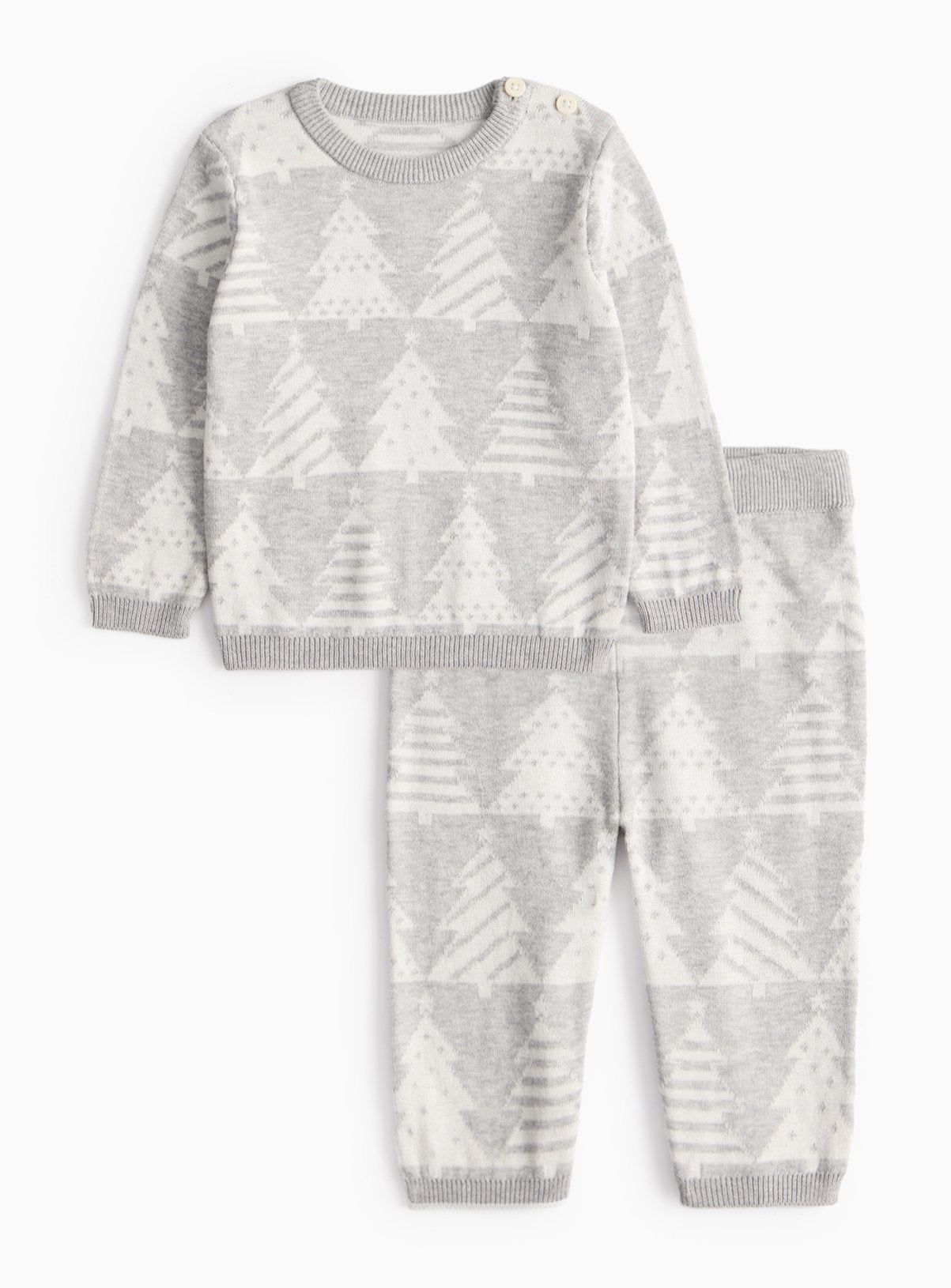 Mini Me Baby Grey Christmas Tree Knitted Set 6-9 months