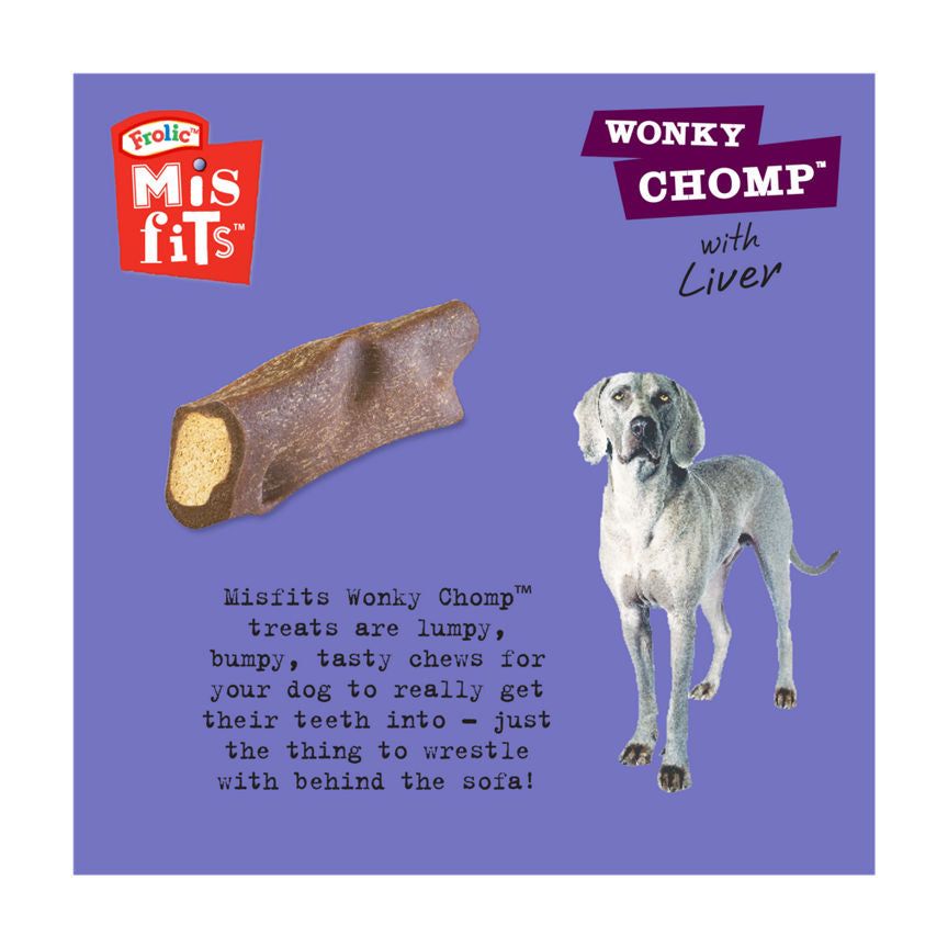 Misfits Wonky Chomp Adult Medium Dog Treats Liver