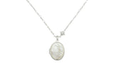 Moon and Back Sterling Silver Mother of Pearl Necklace