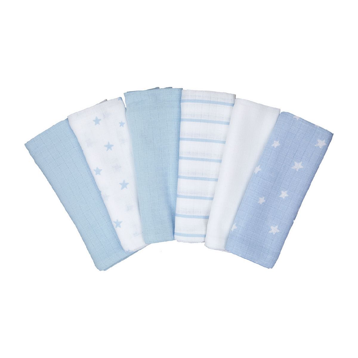 Mothercare Blue Muslins - 6 Pack