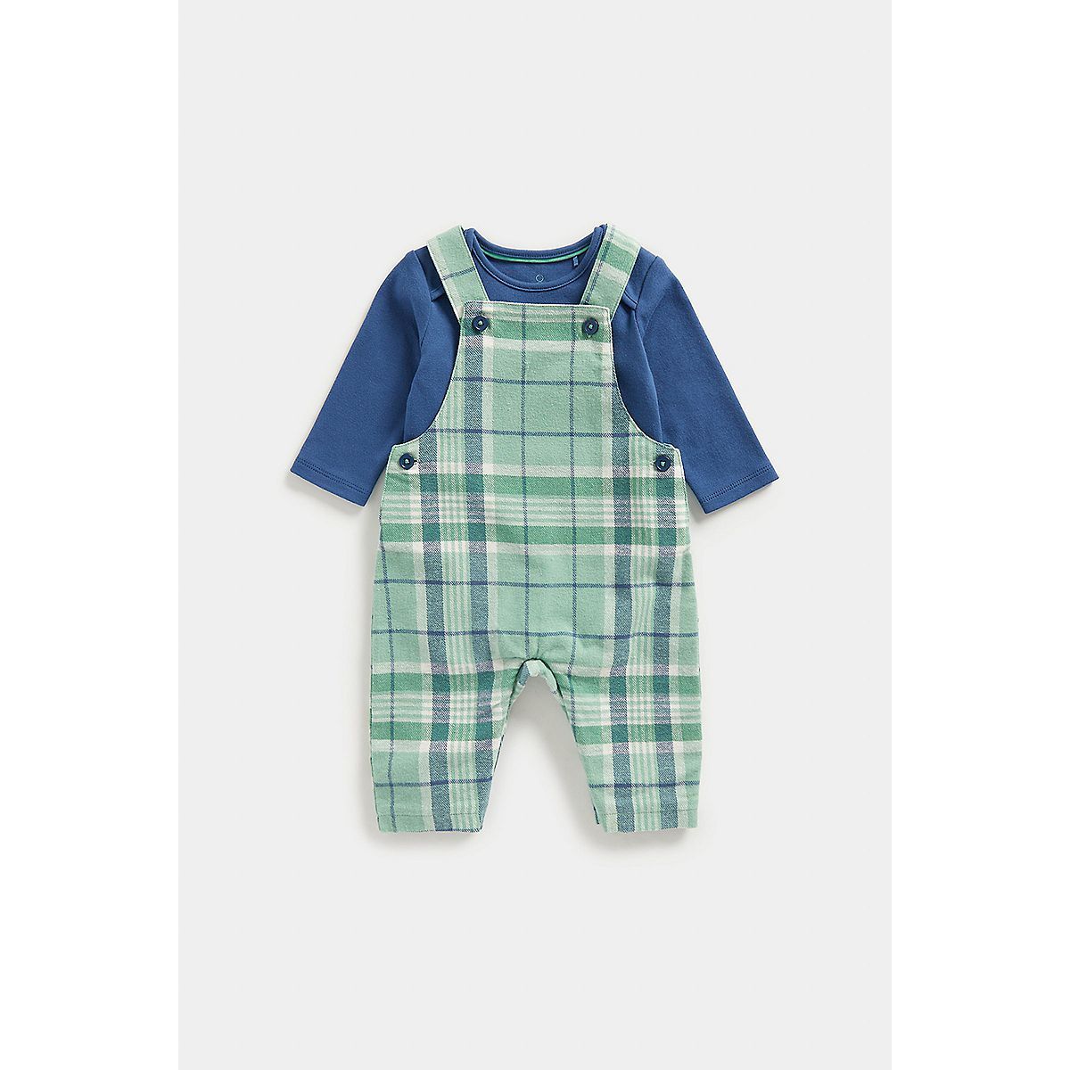 Mothercare Checked Dungarees and Bodysuit Set