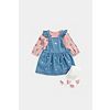 Mothercare Denim Pinny Dress, Bodysuit and Tights Set