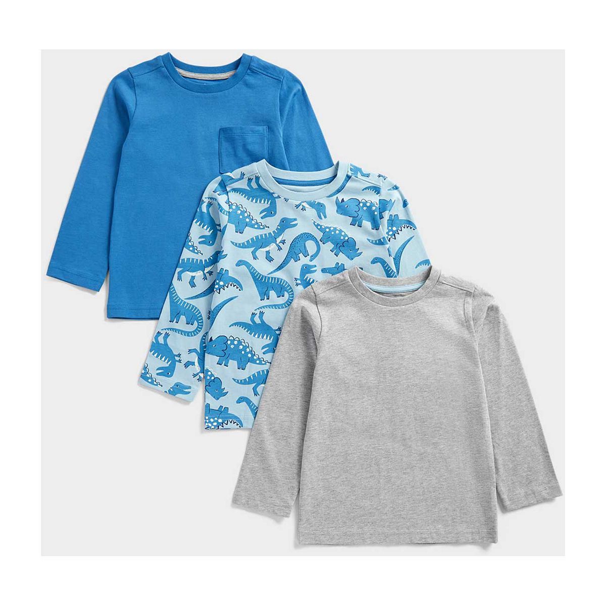 Mothercare Dinosaur Long-Sleeved T-Shirts - 3 Pack