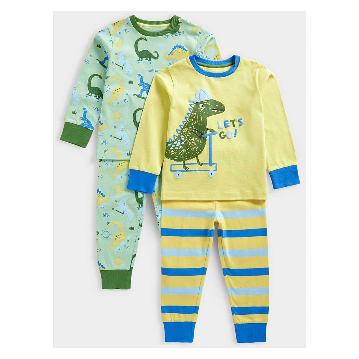 Mothercare Dinosaur Skate Pyjamas - 2 Pack