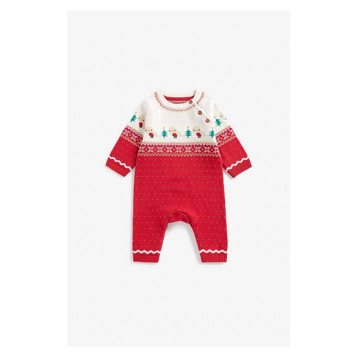 Mothercare Festive Fair Isle Knitted All In One