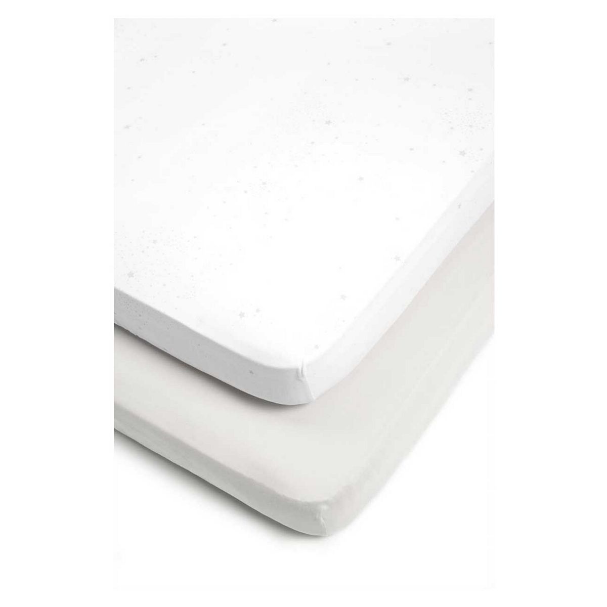 Mothercare Grey Bedside Crib Fitted Sheets - 2 pack