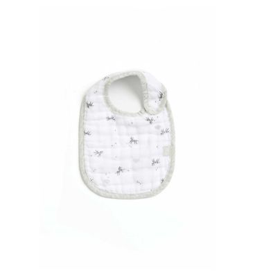 Mothercare Grey Zebra Muslin Newborn Bibs - 3 Pack