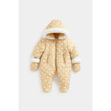 Mothercare Orange Floral Quilted Snowsuit