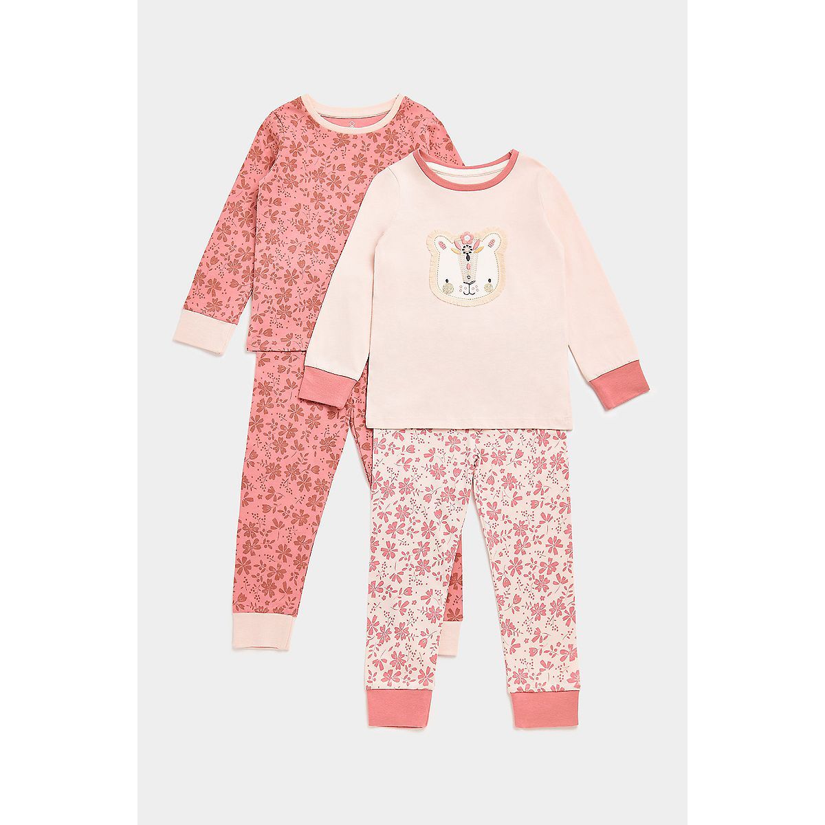 Mothercare Pink Lion Pyjamas - 2 Pack