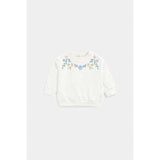 Mothercare White Broderie Sleeve Sweat Top