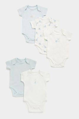 Mothercare Woodland Short-Sleeved Baby Bodysuits - 5 Pack