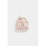 Mouse Knitted Hat with Pom Pom