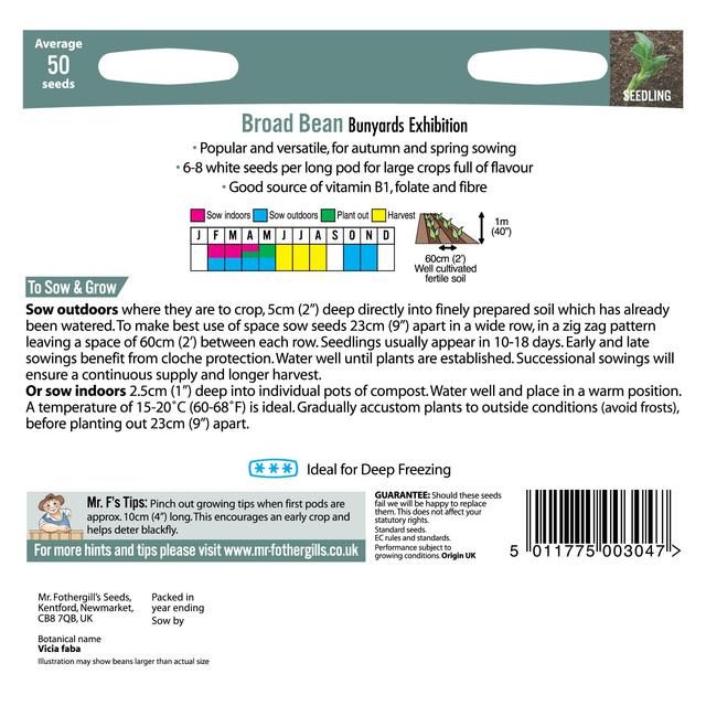 Mr Fothergill's Seeds - Broad Bean Bunyards Exhibition