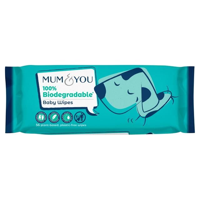 Mum & You 100% Biodegradable Baby Wipes Jumbo Pack   12 x 56 per pack