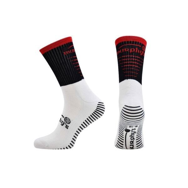 Murphys Kids Pro GAA Gripped Mid Calf Socks (3-5 Years) Black/Red