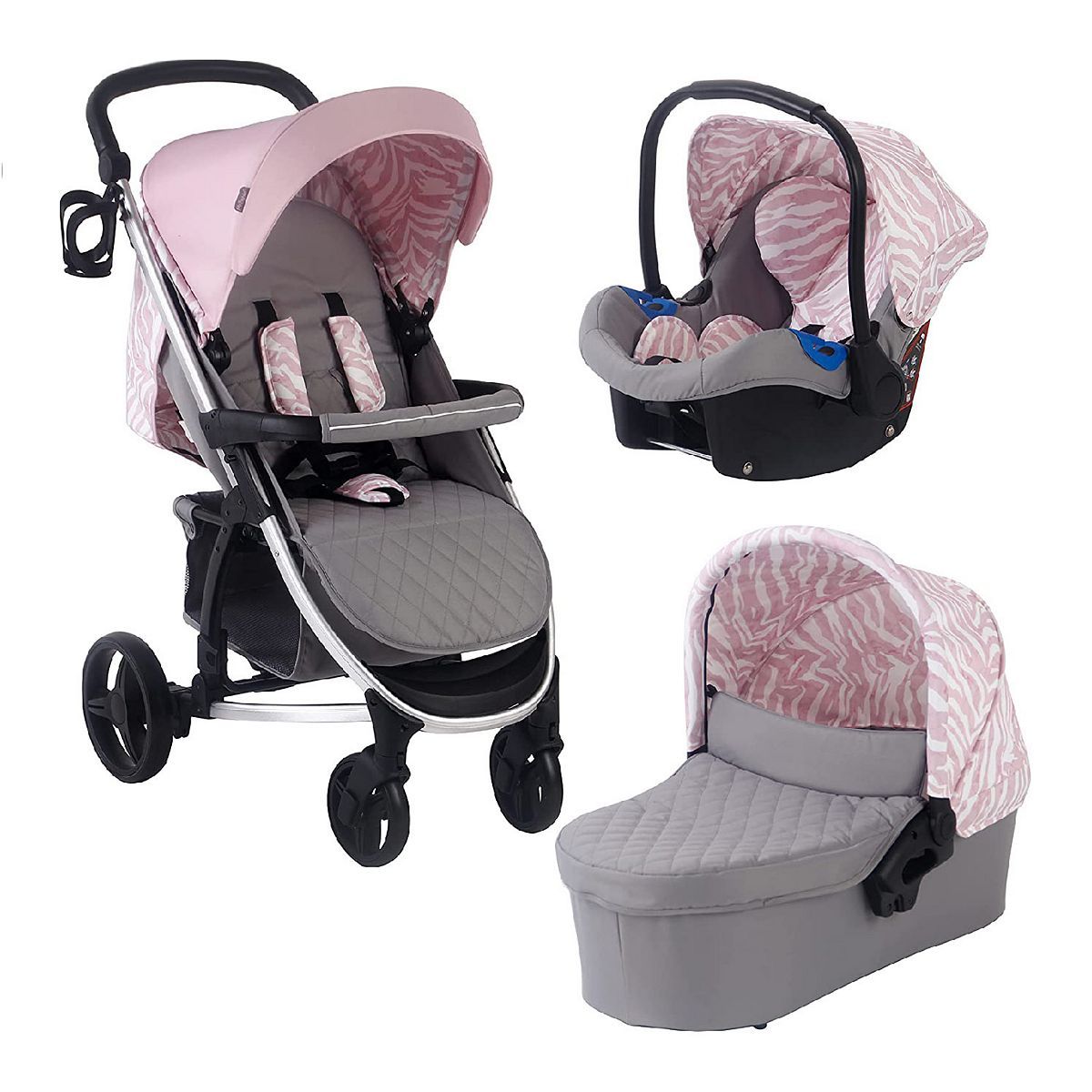 My Babiie MB200+ Dani Dyer Pink & Grey Marbled Travel System