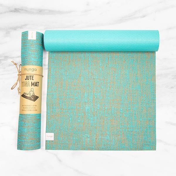 Myga Jute Mat - Black Aqua