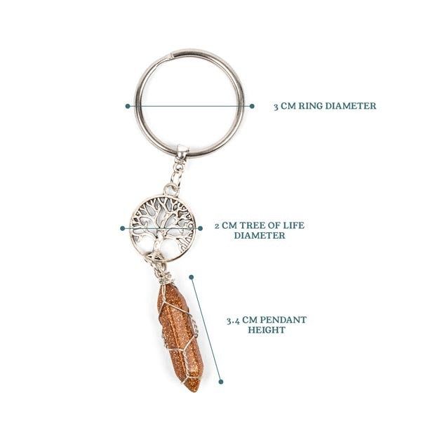 Myga Keyring - Tree Of Life & Goldstone
