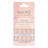 Nail HQ Square Elegant French Tip Nails
