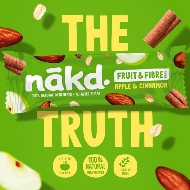 nakd. Fruit & Fibre Apple & Cinnamon Multipack   3 x 44g