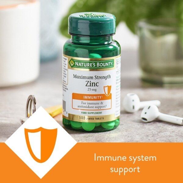 Nature's Bounty Max Strength Zinc 25 mg tabs - Pk of 100