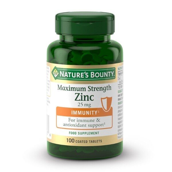 Nature's Bounty Max Strength Zinc 25 mg tabs - Pk of 100