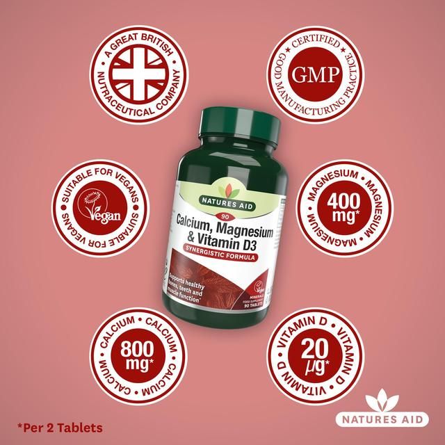 Natures Aid Calcium Magnesium & Vitamin D3 Tablets 90 per pack