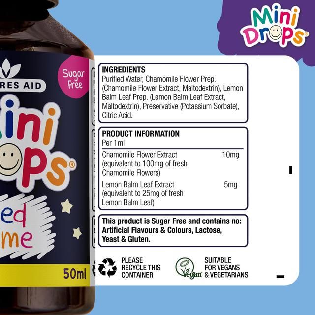 Natures Aid Mini Drops Bed Time (Chamomile & Lemon Balm)   50ml