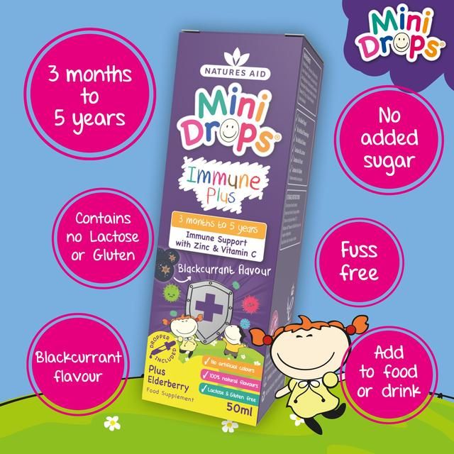 Natures Aid Mini Drops Immune Plus for Infants & Children
