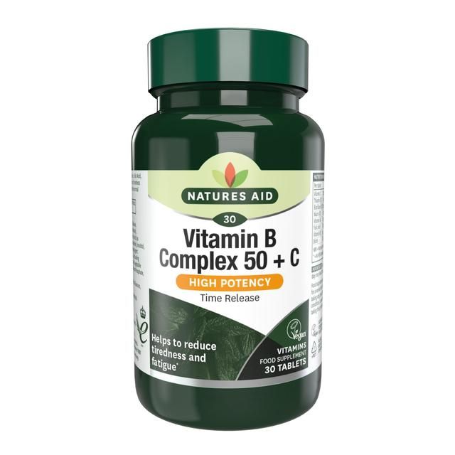 Natures Aid Vitamin B Complex 50 + C Supplement Tablets 30 per pack