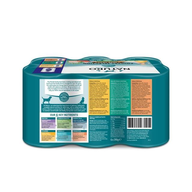 Naturo Adult Grain & Gluten Free Poultry Variety Dog Food 6 x 390g