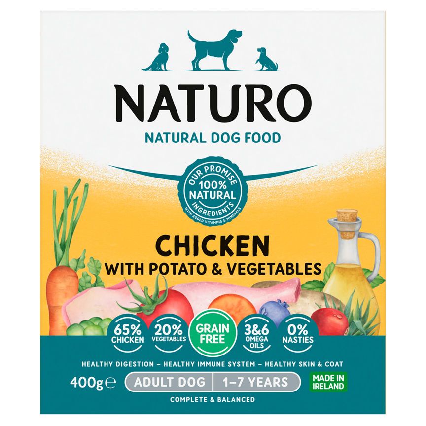 Naturo Grain Free Chicken & Potato with Vegetables Adult Dog Food Tray