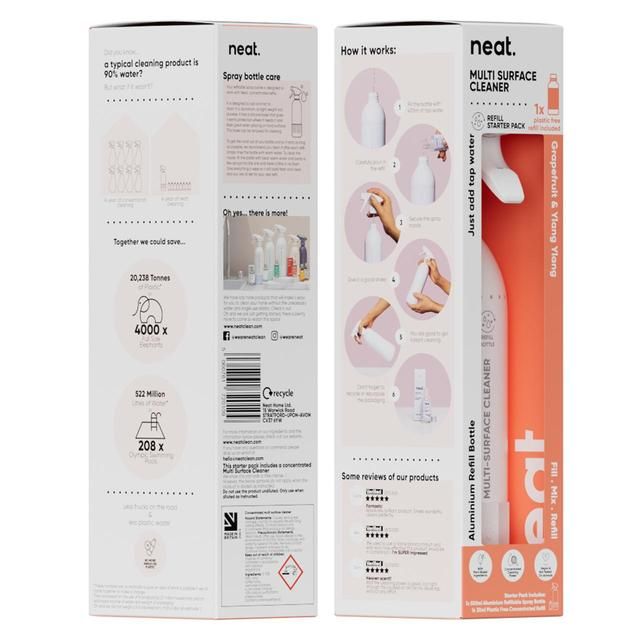 Neat Multi Surface Refill Starter Pack Grapefruit 500ml