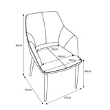 Nero Burnt Orange Velvet Quilted Dining Chair, 2 Pack