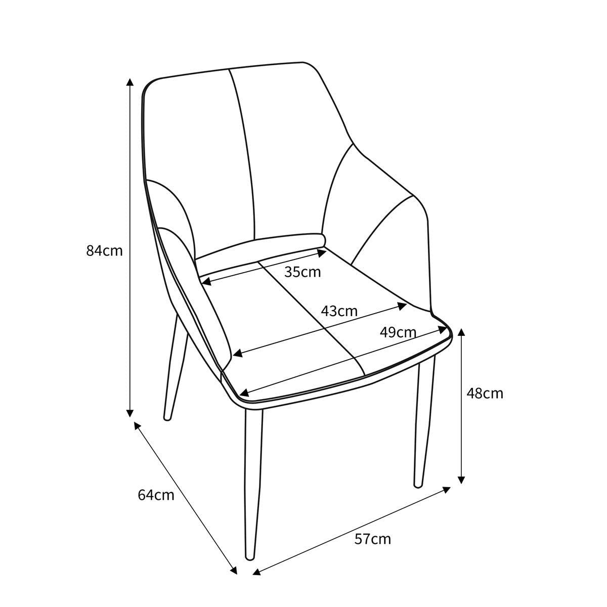 Nero Mustard Velvet Quilted Dining Chair, 2 Pack
