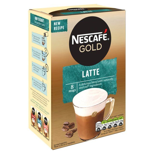Nescafe Latte Instant Coffee 8 Sachets 6 x 144g