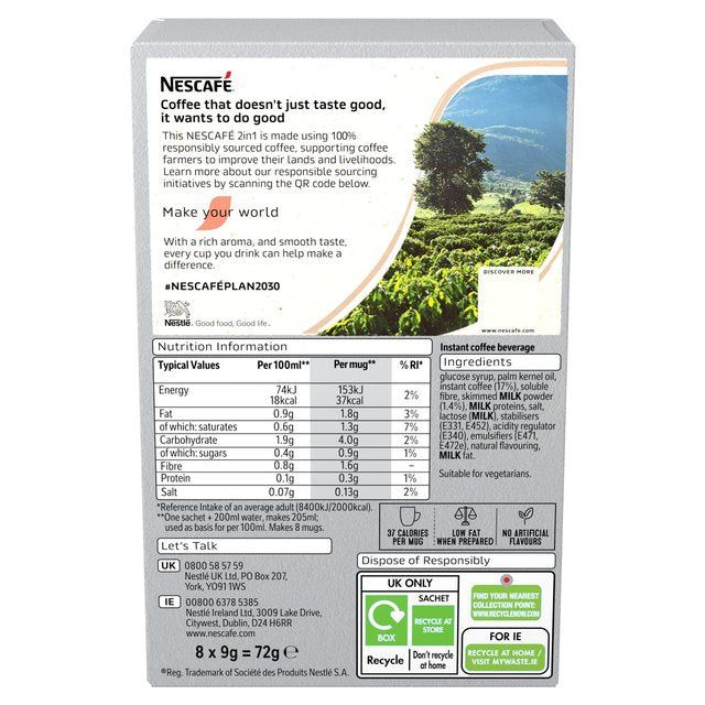 Nescafe Original 2in1 8pk 8 x 9g