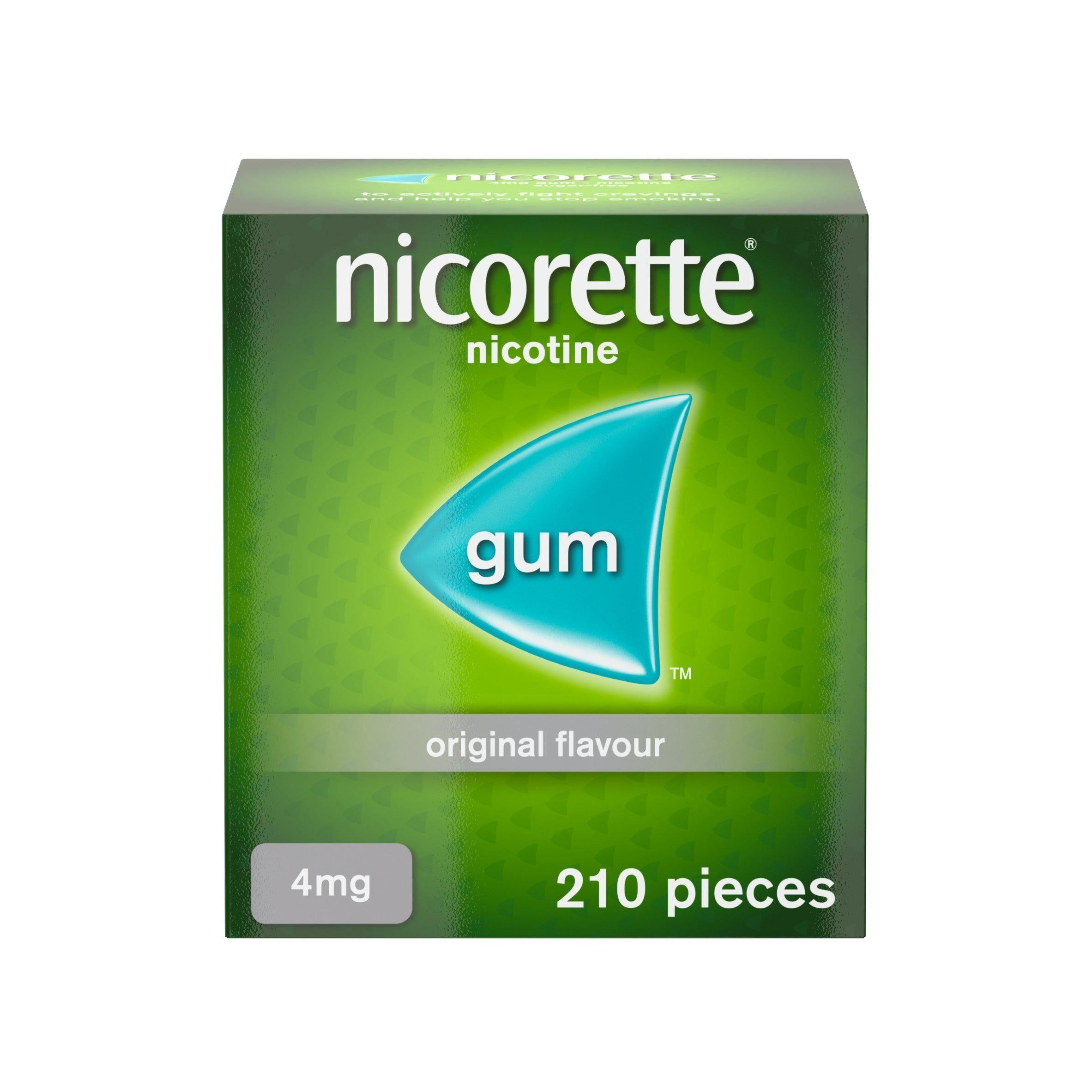Nicorette Gum Pieces Original Flavour Quit Smoking Aid x105 4mg