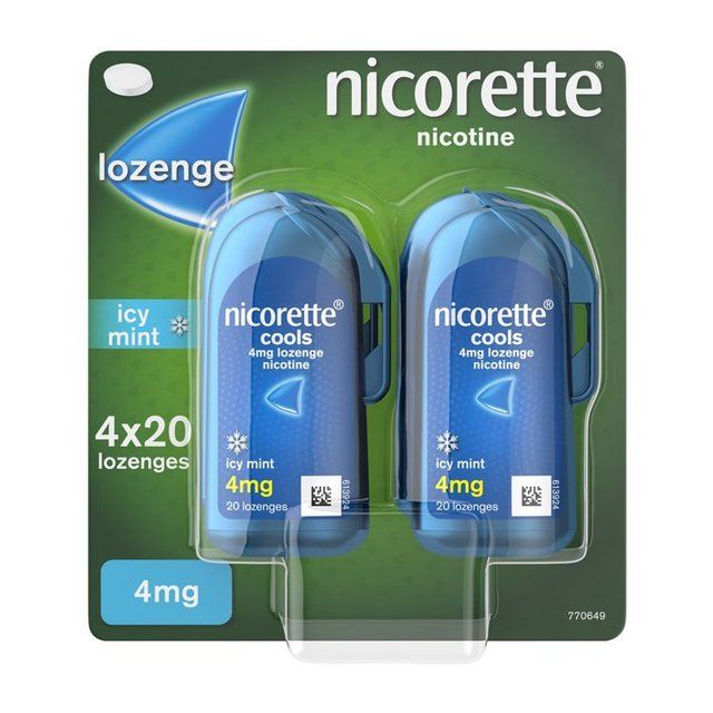 Nicorette Lozenges Mint 4mg Icy Cools 4 x 20 per pack