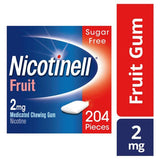 Nicotinell Gum Stop Smoking Aid 2 mg Fruit 204 Pieces