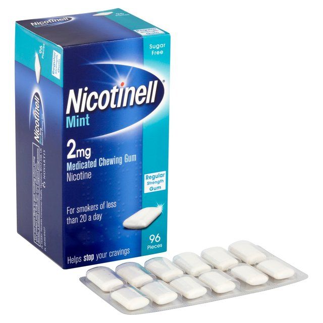Nicotinell Nicotine Gum Stop Smoking Aid Mint Flavour 2mg 96 Pieces 96 per pack