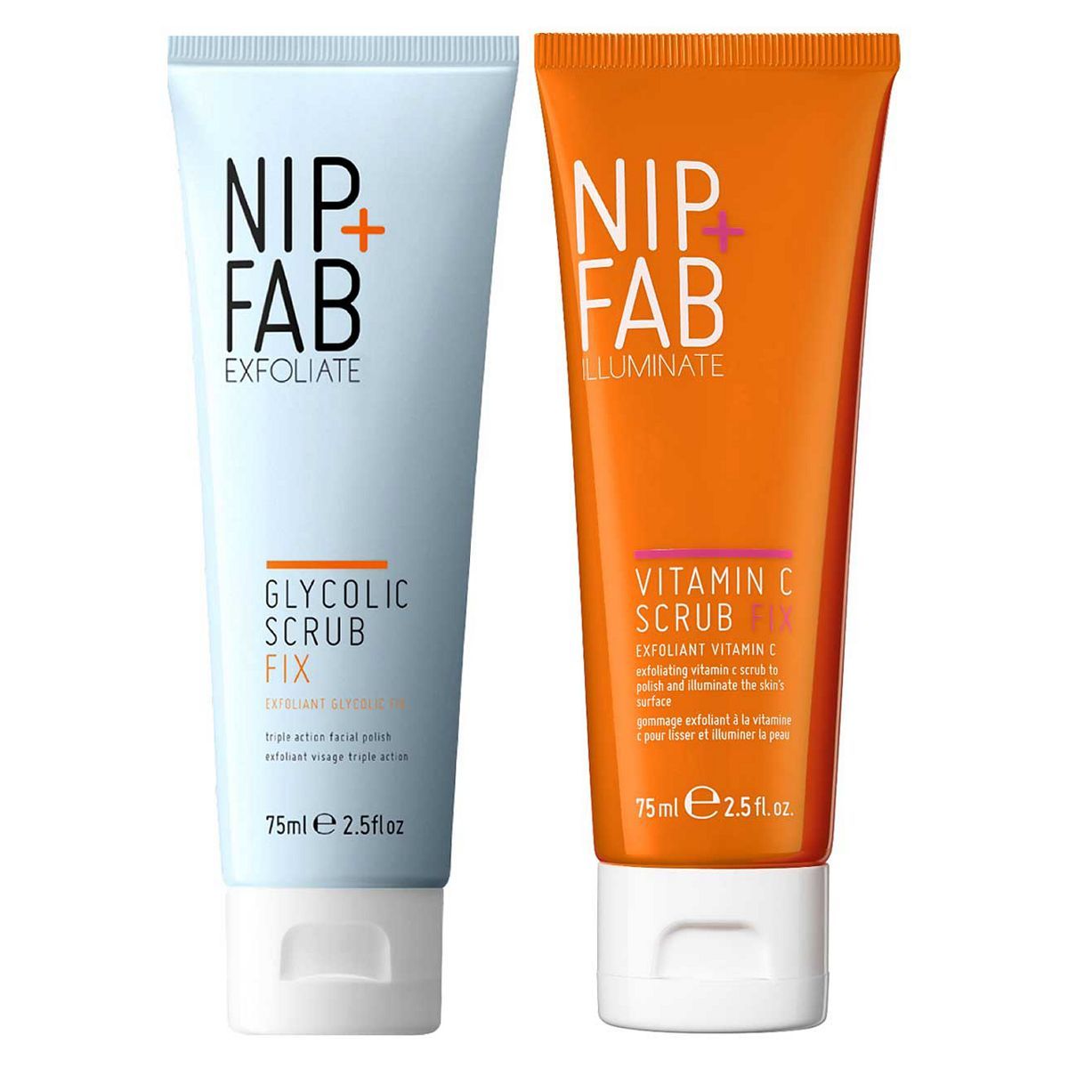 Nip+Fab Glycolic Fix Scrub & Vit C Fix Scrub Morning & Night Duo