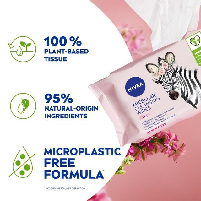 NIVEA Biodegradable 3 in 1 Micellair Micellar Cleansing Face Wipes 25 per pack