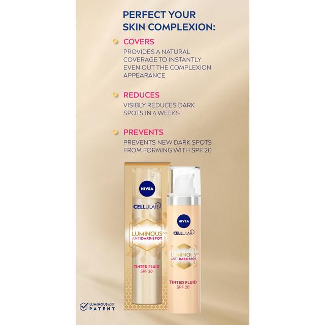 NIVEA Cellular Luminous 630 Tinted Day Fluid SPF 20 Double Corrector 50ml