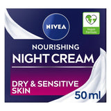 NIVEA Face Moisturiser Night Cream for Dry & Sensitive Skin 50ml